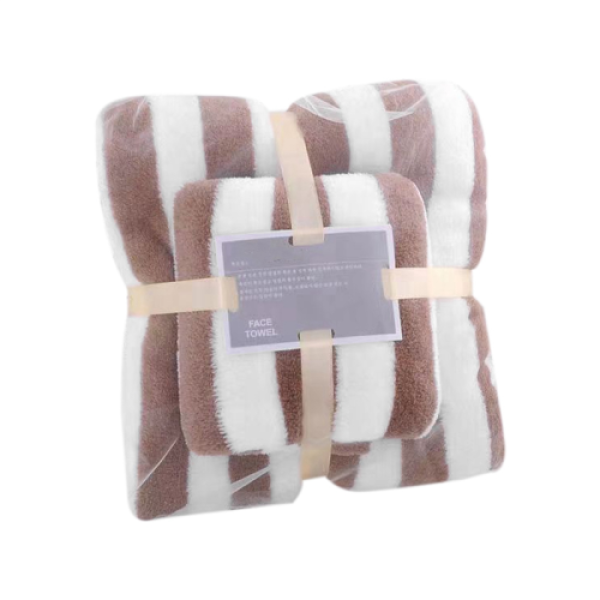 Quick-drying bath towel set, soft and absorbent coral velvet towels for adults.